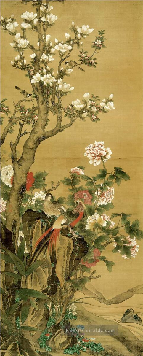 Humei Wohlstand Vögelen und Blumen Kunst Chinesische Ölgemälde